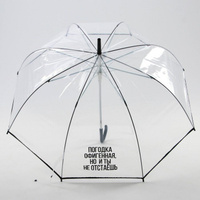 Зонт женский купол 'Погодка офигительная, но и ты не отстаёшь', 8 спиц, d 88 см, прозрачный
