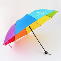 Зонт женский радужный 'Наслаждаюсь дождём', 10 спиц.