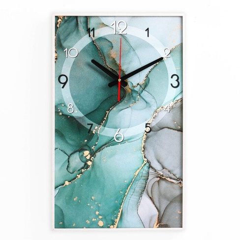 Часы-картина настенные, интерьерные 'Мрамор', плавный ход, 57 х 35 см
