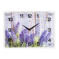 Часы настенные, интерьерные 'Фиолетовые цветы', бесшумные, 25 х 35 см
