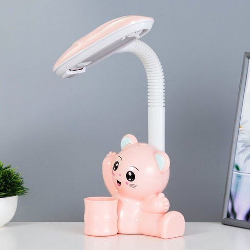 Настольная лампа 'Мишка' LED 4Вт нежно-розовый 15х28,5х46 см RISALUX