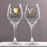 Набор бокалов для вина 'LOVE' 350 мл, 2 штуки