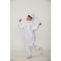 Карнавальный костюм кигуруми 'Зайчик', цвет белый плюш рост 116 см