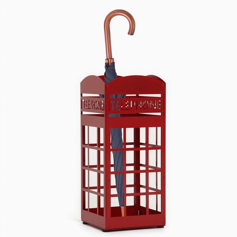 Подставка для зонтов 'Телефонная будка' красная, 24х24х56см