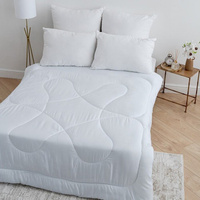 Одеяло облегчённое, 140х205 см, файбер, микрофибра белая, 100 полиэстер