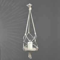 Ваза-подсвечник 'Трубка 200', с белой свечой, 20х20 см, в сетке, цилиндр, стекло